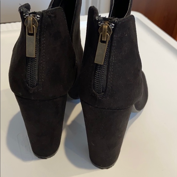 Black velvet open toe heel booties - Picture 5 of 6